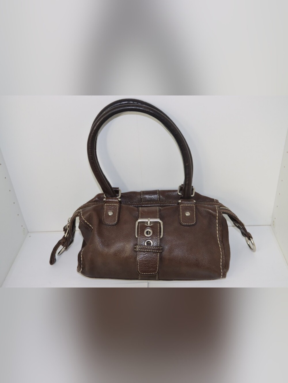 Roots Brown Leather Shoulder Bag